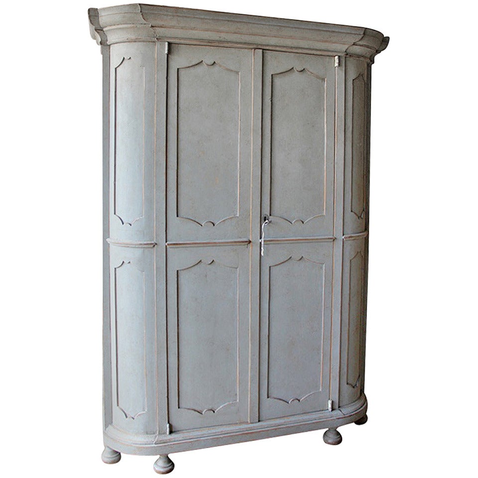 A Large late 19th Century Swedish Painted Wardrobe/Cupboard