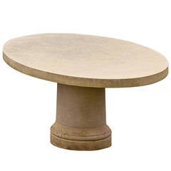 A Pedestal Based Oval Stone Table by Talisman
