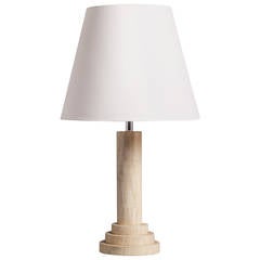 Large Karl Springer Attributed Tessellated Horn Veneered Table Lamp USA 1970s 6