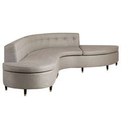 A Two Part Buttoned Back Sectional Sofa by Talisman Bespoke