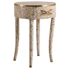A Tessellated Stone Side Table in the manner of Maitland Smith