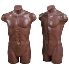 A Pair of Leather Male Torsos 1940s