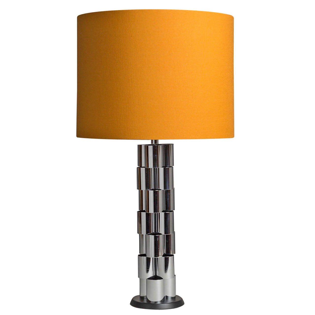 A Large Sculptural Curtis Jere Chrome Table Lamp USA 1970s