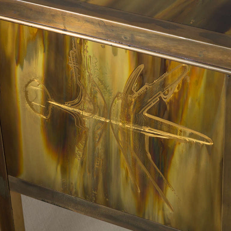 An Acid Etched Sideboard by Bernhard Rohne for Mastercraft 1970's 1