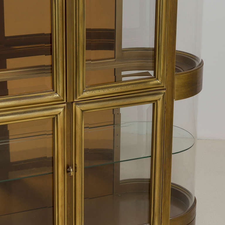 A Large Mastercraft Three Part Brass Display Cabinet 1980s 5