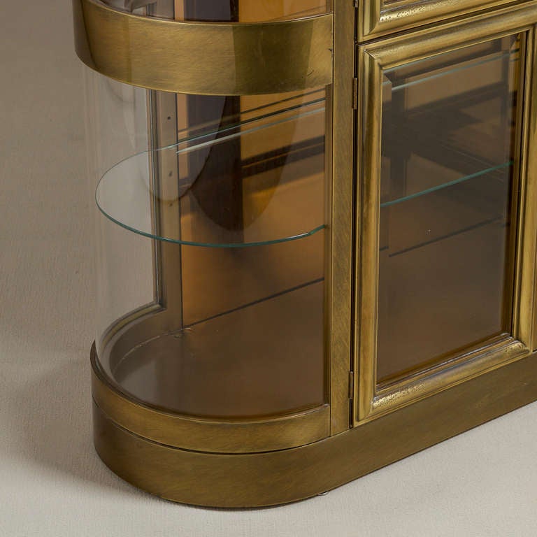 A Large Mastercraft Three Part Brass Display Cabinet 1980s 6