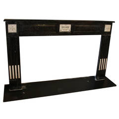 Antique A French Napoleonic Black and White Marble Fireplace