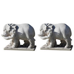 A Pair of Stone Elephants by Talisman