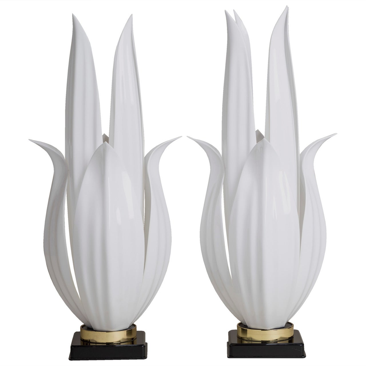 Pair of Spiked Rougier Designed Table Lamps, Canada, Late 1970s