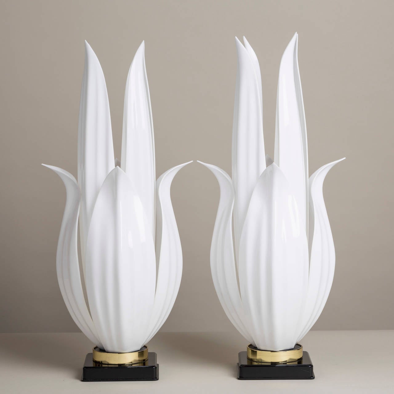 A rare pair of acrylic Rougier designed table lamps Canada, late 1970s.