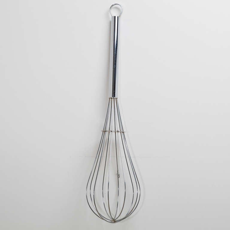 A large chrome whisk wall sculpture in the manner of Curtis Jere, 1980s

Prices include 10% VAT which is removed for items shipped outside the EU.