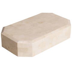 A Maitland Smith Hexagonal Tessellated Stone Box 1980s A Maitland Smith Hexagonal Tessellated Stone Box 1980s