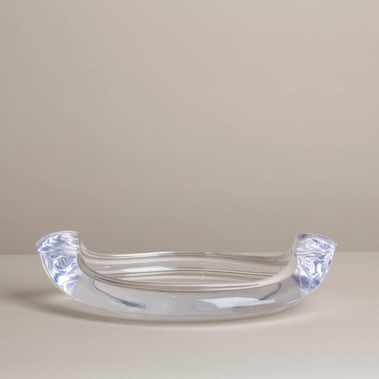 Late 20th Century Heavy Chunky Lucite Bowl 1970s For Sale