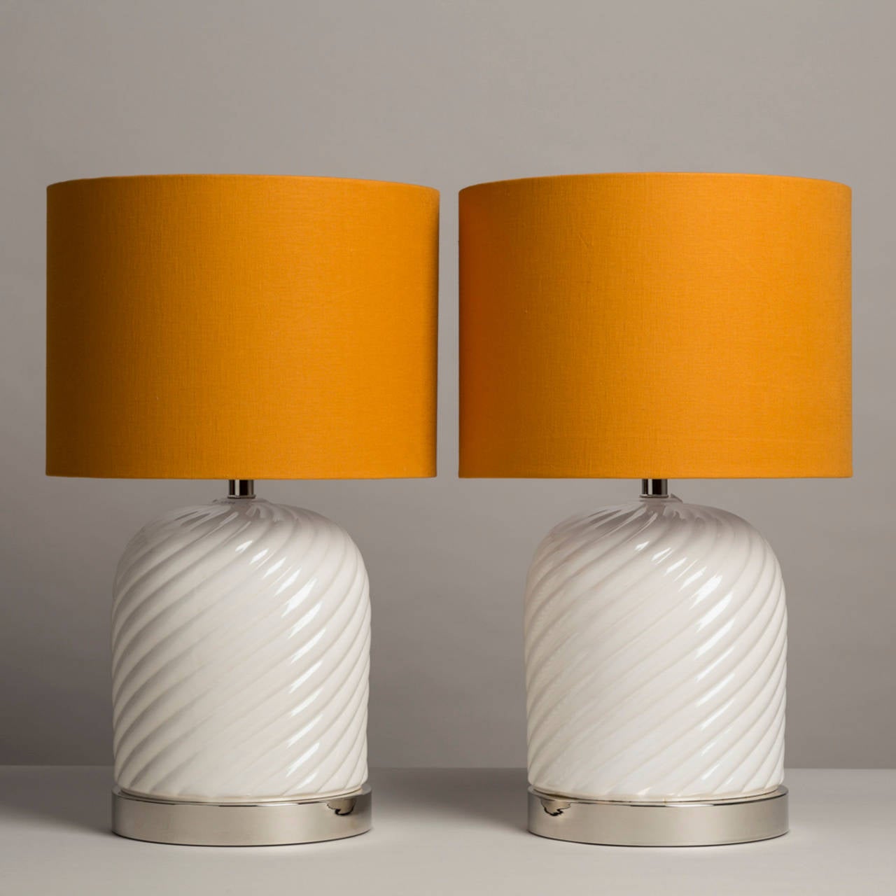 Italian A Pair of Tommaso Barbi style Glazed Ceramic Table Lamps 1970s