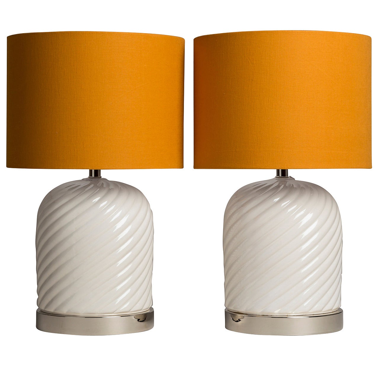 A Pair of Tommaso Barbi style Glazed Ceramic Table Lamps 1970s