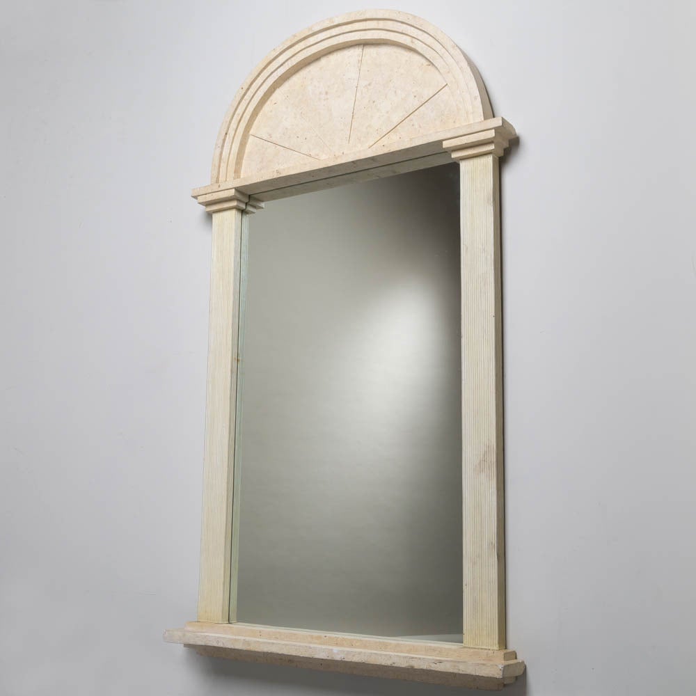 A large neoclassical style Maitland-Smith designed mirror, 1980s

Maitland Smith was established in 1979. They used highly skilled artisans and quality raw materials to create decorative accessories and furniture inspired by eighteenth century