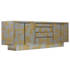 A Brass and Chrome Cabinet Designed by Paul Evans 1970s