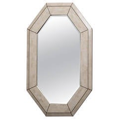 Vintage A Tessellated Stone Octagonal Mirror by Robert Marcius 1980s