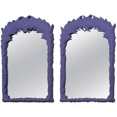 Pair of Purple Mirrors in the Manner of Serge Roche 1970s