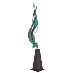 Patinated Metal Floor Sculpture by Curtis Jere, 2002