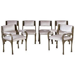 Set of Six Bronze Resin Chairs by Paul Evans, Late 1960s