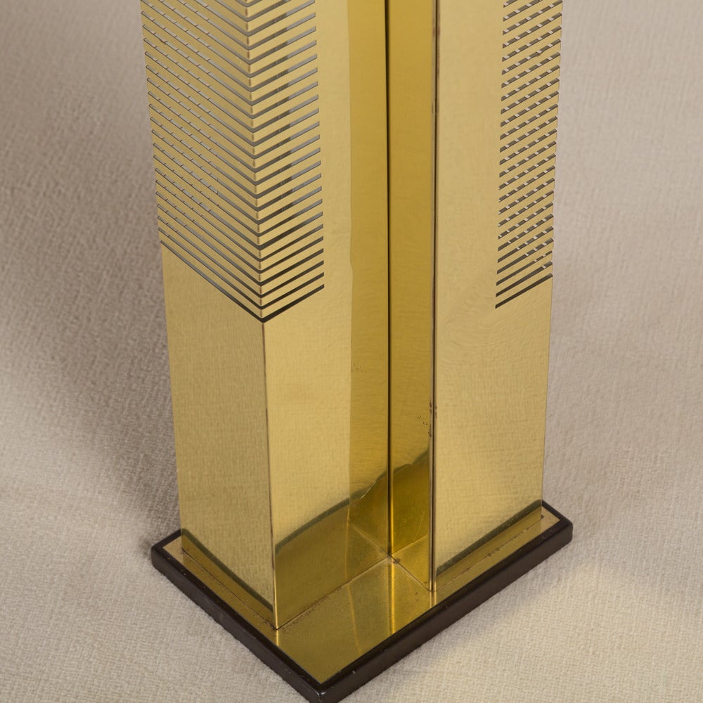 Rare Curtis Jere Brass Skyscraper Floor Lamp, 1979 In Excellent Condition In London, GB