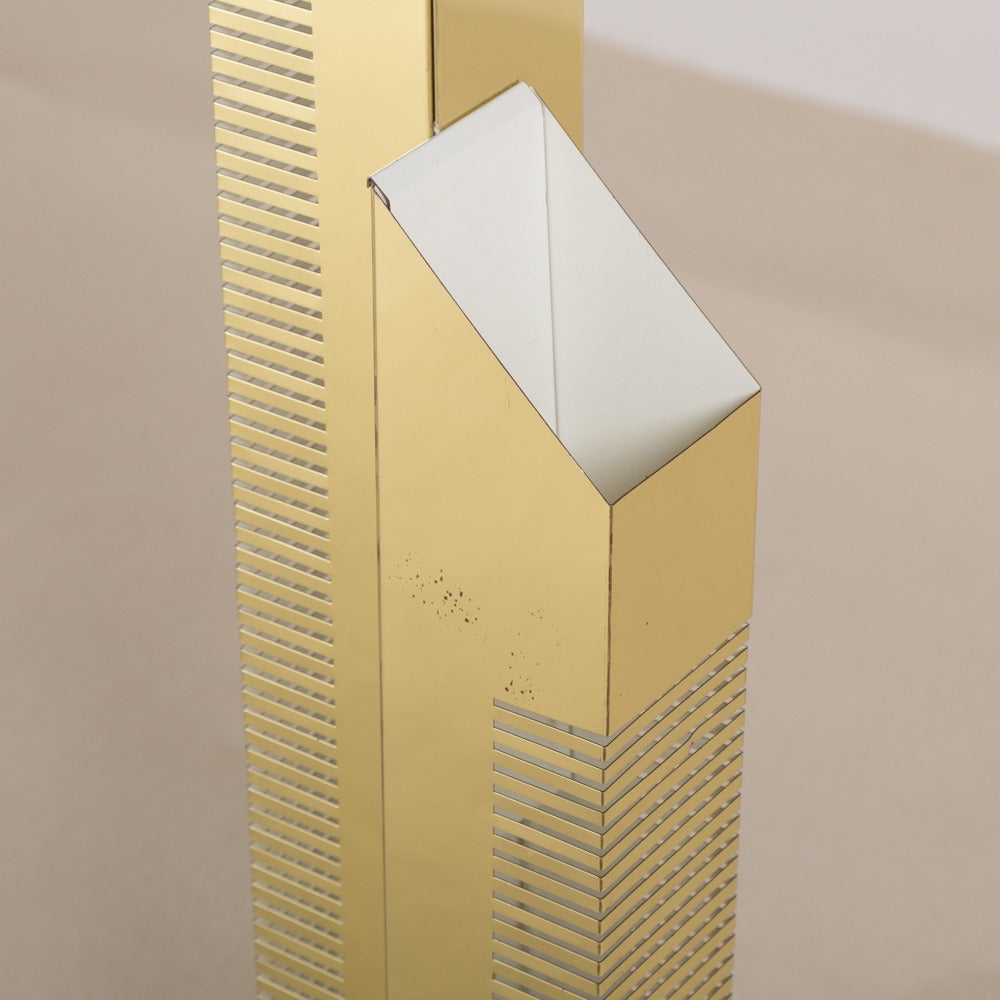 Rare Curtis Jere Brass Skyscraper Floor Lamp, 1979 1
