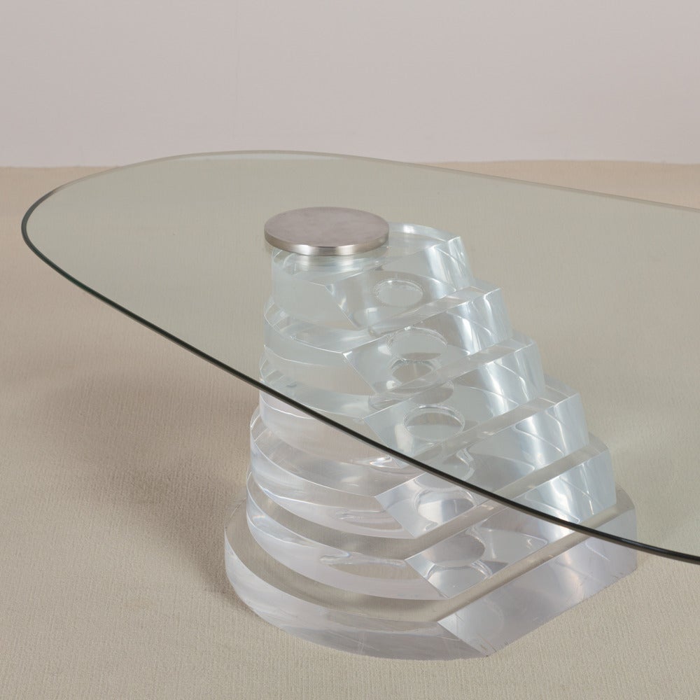 Superb Stacked Lucite Cantilevered Coffee Table In Excellent Condition In London, GB