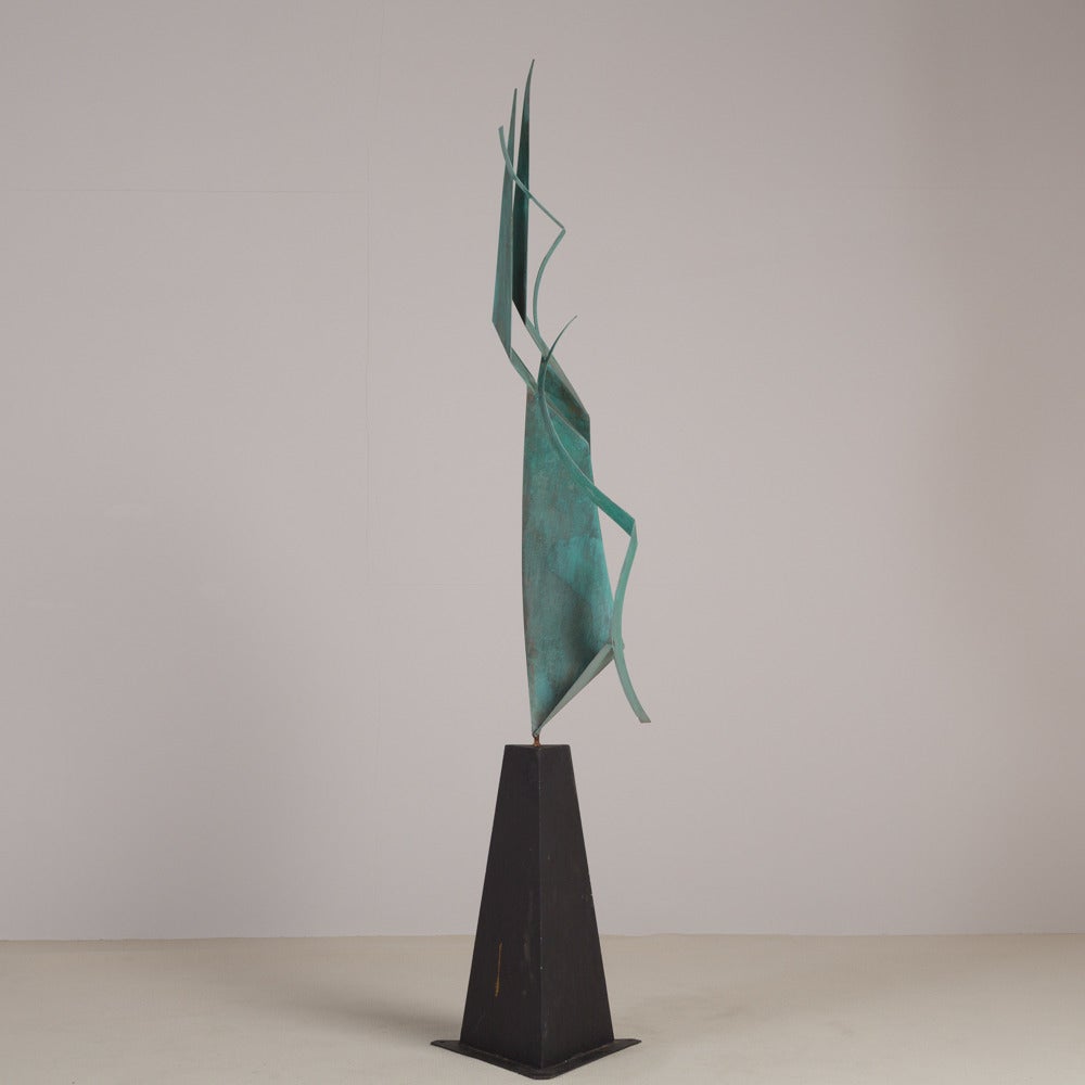American Patinated Metal Floor Sculpture by Curtis Jere, 2002