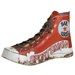 Vintage Metal and Acrylic Painted 'High Top' Shoe Sculpture 7