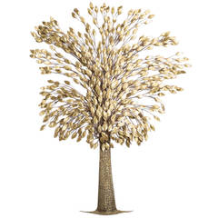 Large Brass Tree Sculpture in the manner of Curtis Jere, 1970s