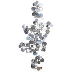 Chrome Raindrops Wall Sculpture by Curtis Jere