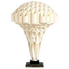 A Contemporary Mushroom Shaped Acrylic Lamp in the Manner of Rougier