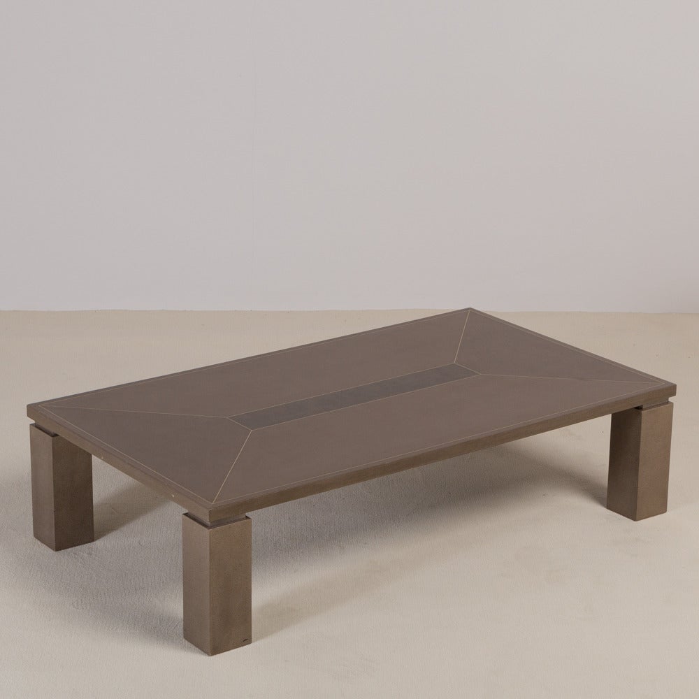 A faux shagreen rectangular coffee table, 1980s

Prices include 20% VAT which is removed for items shipped outside the EU.