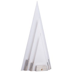 Pyramid Shaped Aluminium and Acrylic Lamp, Late 1970s 5
