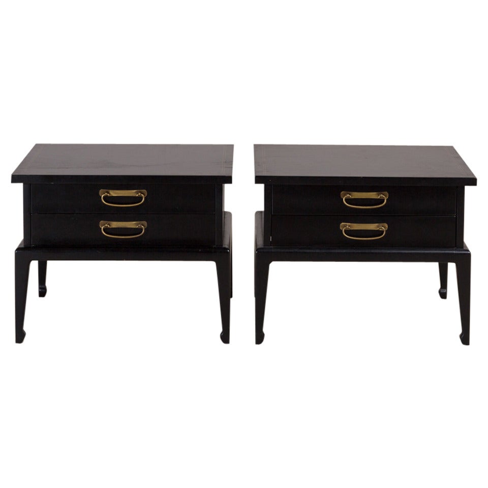 Pair of American of Martinsville Two-Drawer Side Cabinets, 1950s