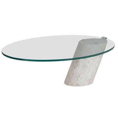 A Cini Boeri designed Cantilevered Marble and Nickel Plated Coffee Table