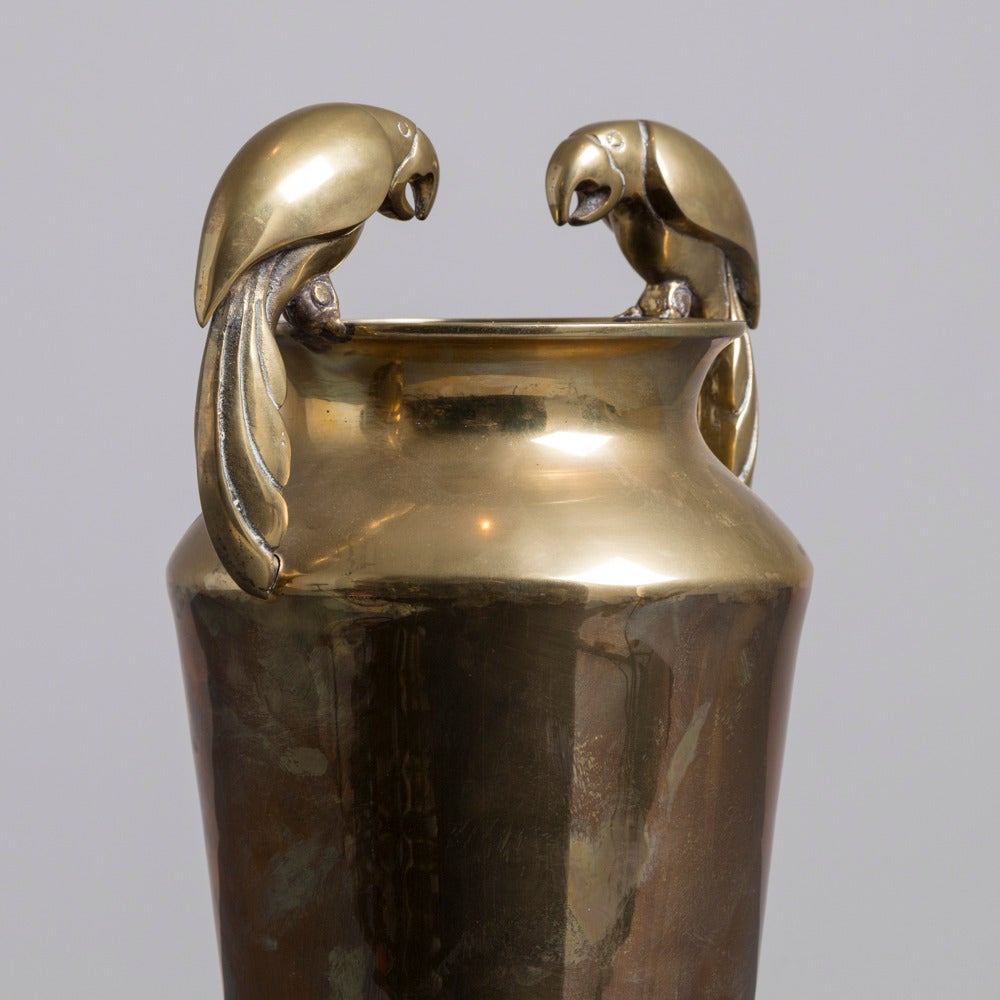 A Brass Vase Surmounted by Parrots 1960s