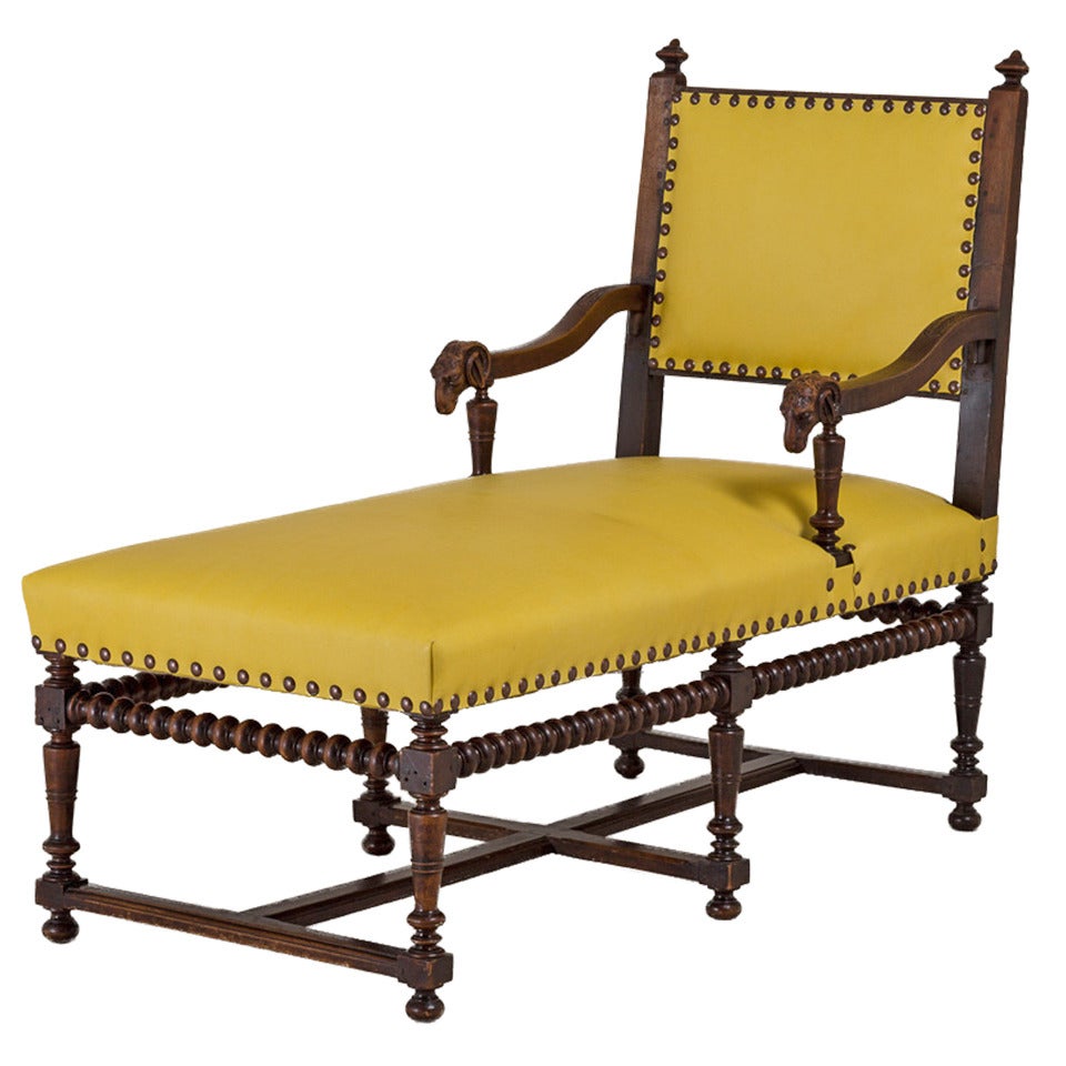 A Late 19th Century Walnut Gothic Revival Daybed