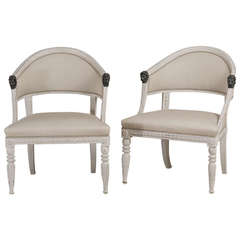 Pair of Painted Swedish Empire Armchairs, circa 1800 7