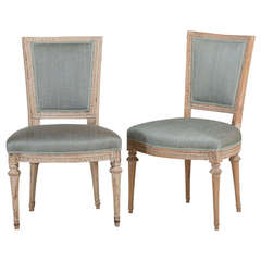 A Pair of Swedish Painted Dining Chairs circa 1780