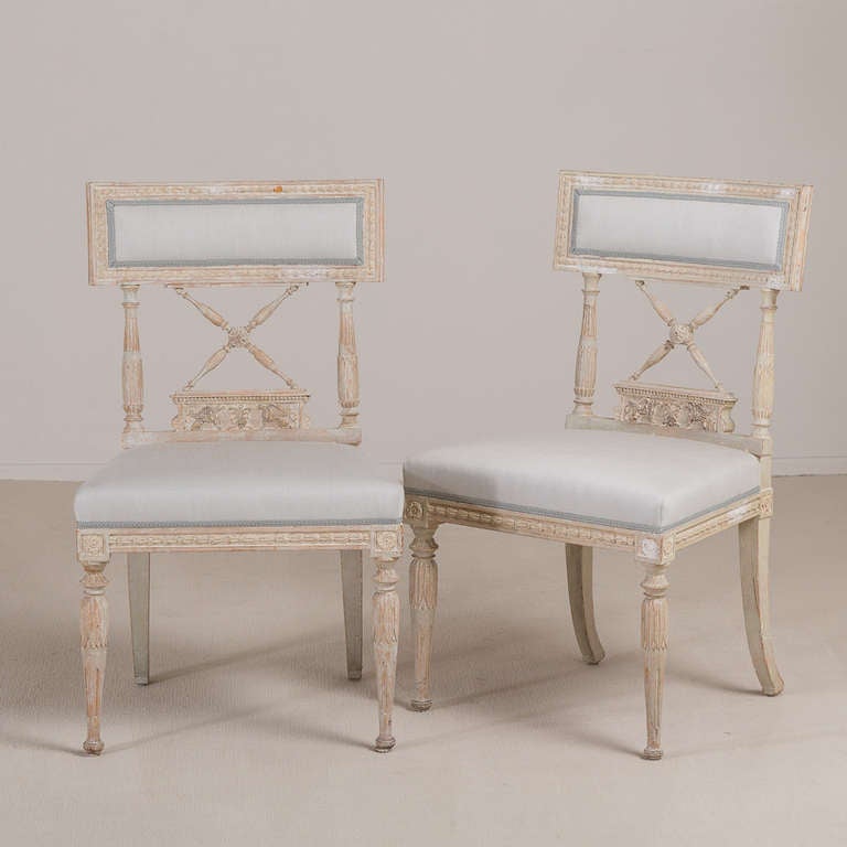 A Pair of Painted Empire Dining Chairs circa 1810 signed ES Reupholstered by Talisman

Ephraim Stahl furniture maker in Late 18th Century

16 Available