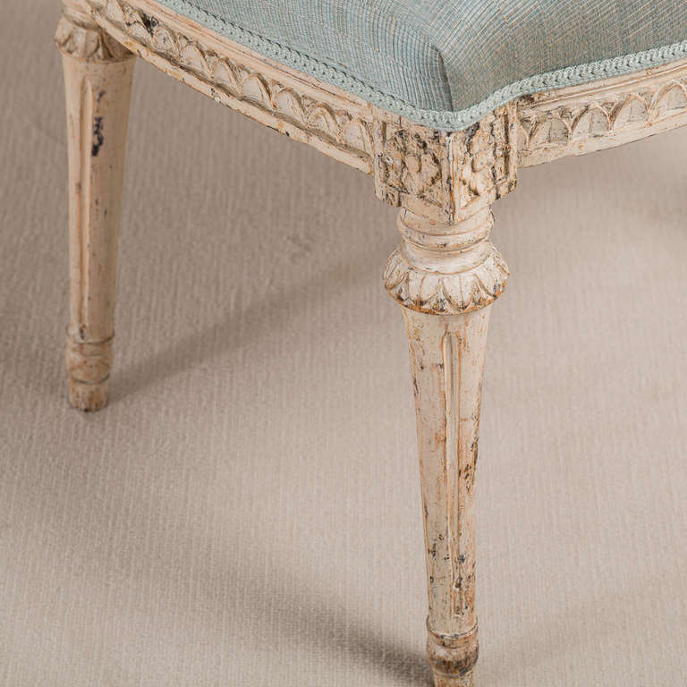 18th Century and Earlier A Pair of Swedish Painted Dining Chairs circa 1780