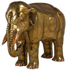 Large Rare Brass Elephant by Sergio Bustamante, 1970s