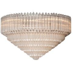 A 1970's Cascading Clear and Opaque Ten Tiered Chandelier