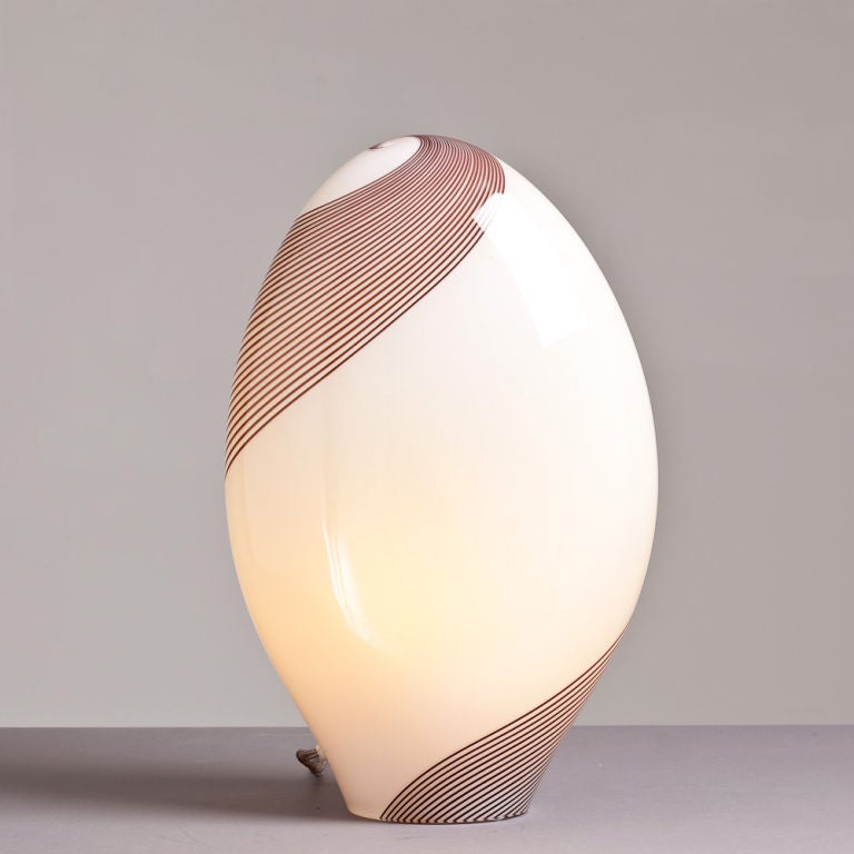 An Oval Shaped 1960s Murano Glass Sculptural Lamp