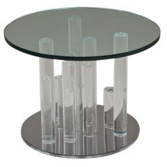 A 1970s Lucite Skyscrapper Style Sidetable