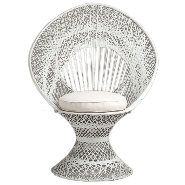 A 1960s Spun Aluminium Fan Shaped Chair USA