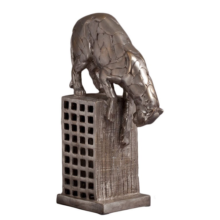 A Silvered Bronzed Panther by Christian Maas