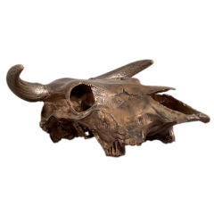 A Gilded Bronze Cast of a Skull by Talisman